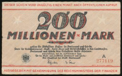 Дортмунд., 200000000 марок (1923 г.)