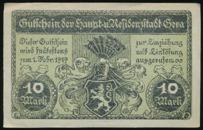 Бера., 10 марок (1919 г.)
