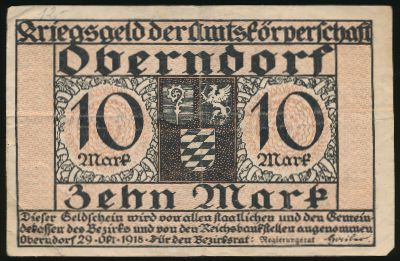 Oberndorf am Neckar., 10 марок, 1918