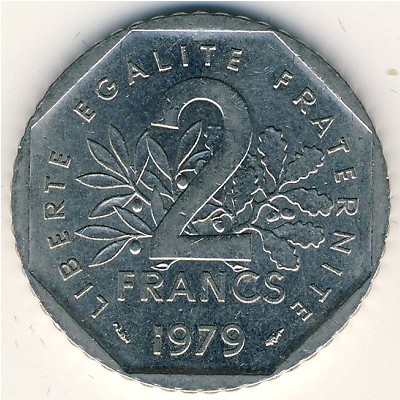 France, 2 francs, 1979–2001