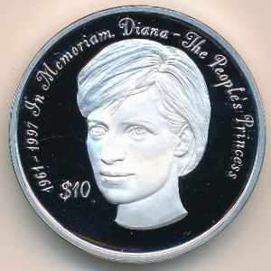 Sierra Leone, 10 dollars, 1998
