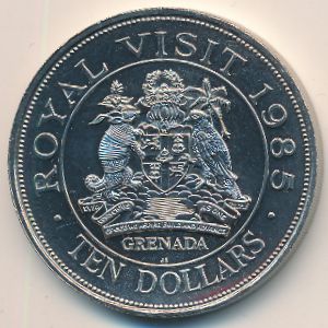 Grenada, 10 dollars, 1985
