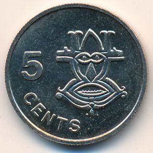Соломоновы острова, 5 центов (1987–1989 г.)