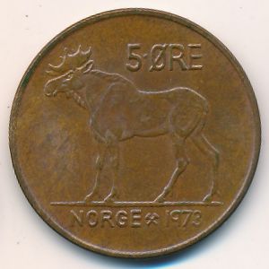 Норвегия, 5 эре (1973 г.)