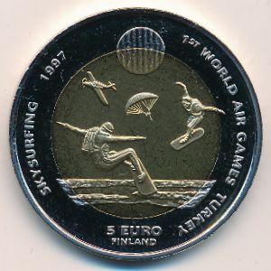 Finland., 5 euro, 1997