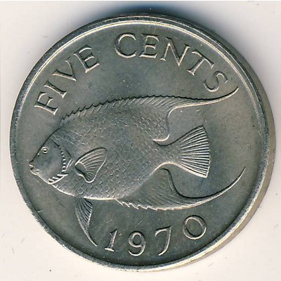 Bermuda Islands, 5 cents, 1970–1985