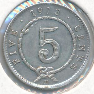 Sarawak, 5 cents, 1908–1915