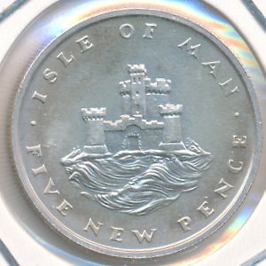 Isle of Man, 5 new pence, 1975