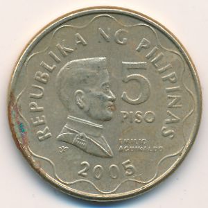 Philippines, 5 piso, 2005