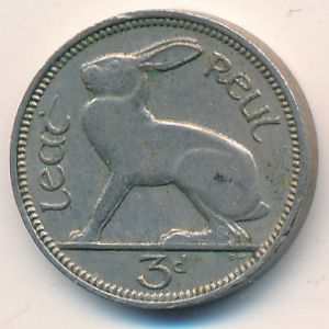 Ireland, 3 pence, 1965
