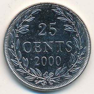 Liberia, 25 cents, 2000