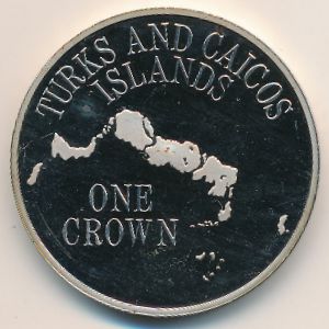 Turks and Caicos Islands, 1 crown, 1976