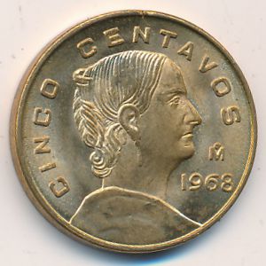 Mexico, 5 centavos, 1968