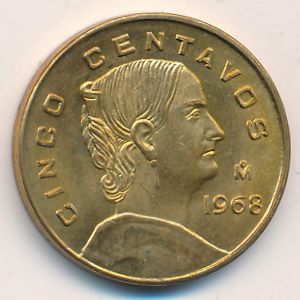 Mexico, 5 centavos, 1968