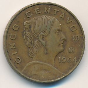 Mexico, 5 centavos, 1964