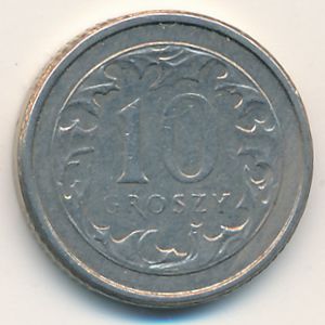 Польша, 10 грошей (1993 г.)