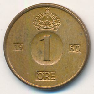 Швеция, 1 эре (1960 г.)