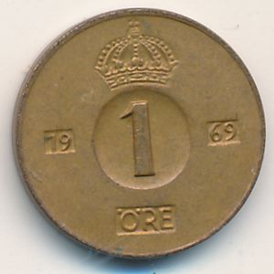 Швеция, 1 эре (1969 г.)