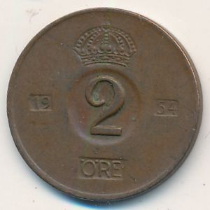 Швеция, 2 эре (1954 г.)