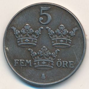 Sweden, 5 ore, 1947