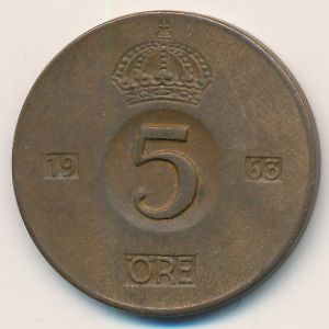 Sweden, 5 ore, 1963