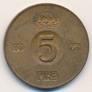 Sweden, 5 ore, 1966