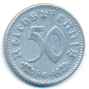 Nazi Germany, 50 reichspfennig, 1939–1944