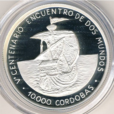 Nicaragua, 10000 cordobas, 1990