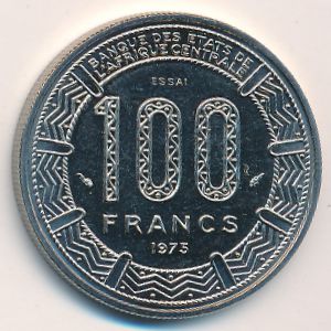 Gabon, 100 francs, 1975