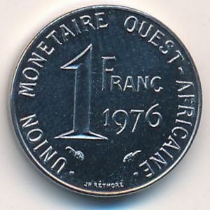 West African States, 1 franc, 1976