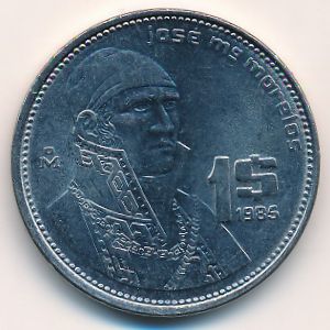 Mexico, 1 peso, 1985