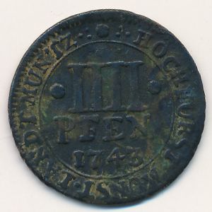 Munster, 4 pfenning, 1743–1745