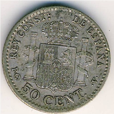 Испания, 50 сентимо (1910 г.)