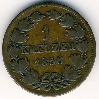 Baden, 1 kreuzer, 1856