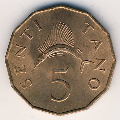 Tanzania, 5 senti, 1966–1984