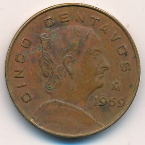 Mexico, 5 centavos, 1969