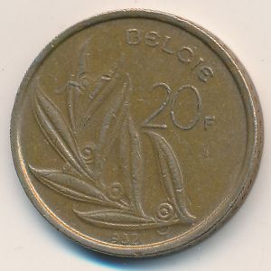 Belgium, 20 francs, 1982