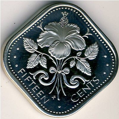 Bahamas, 15 cents, 1974–2005