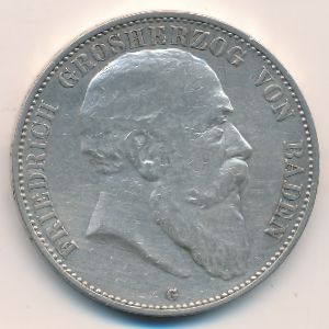 Baden, 5 mark, 1902–1907