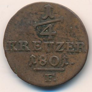 Hesse-Cassel, 1/4 kreuzer, 1801–1802