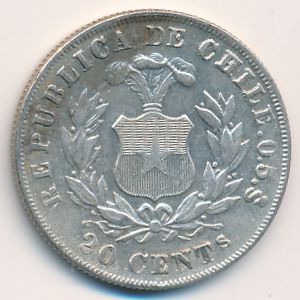 Чили, 20 сентаво (1879–1893 г.)