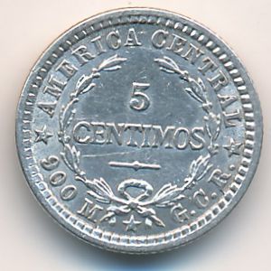 Costa Rica, 5 centimos, 1905–1914