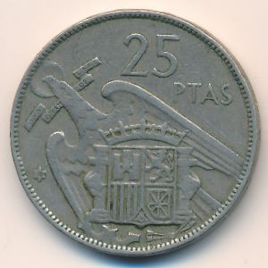 Испания, 25 песет (1957 г.)