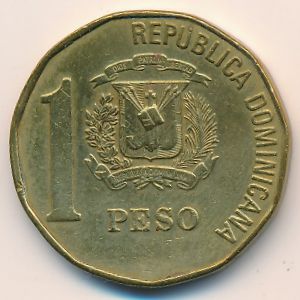 Dominican Republic, 1 peso, 1992