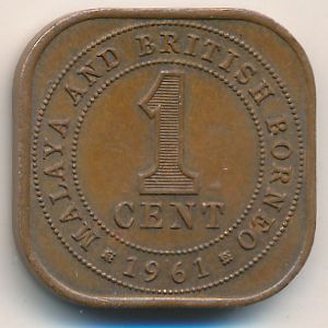 Malaya and British Borneo, 1 cent, 1961