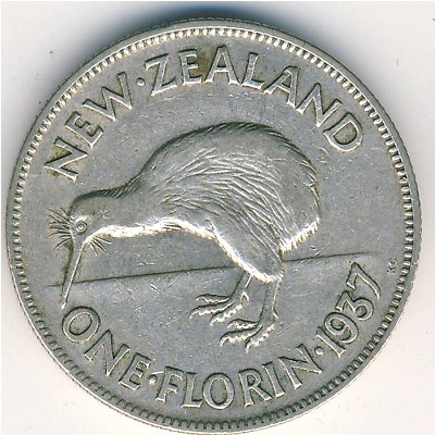 New Zealand, 1 florin, 1937–1946