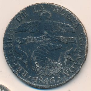 Colombia, 8 reales, 1839–1846