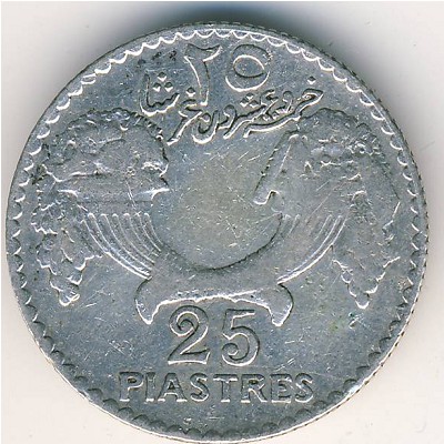 Lebanon, 25 piastres, 1929–1936