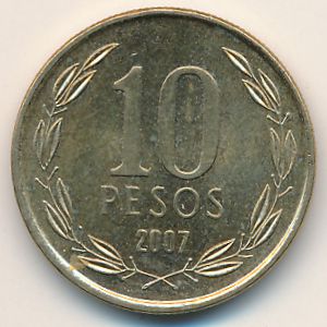 Chile, 10 pesos, 2007