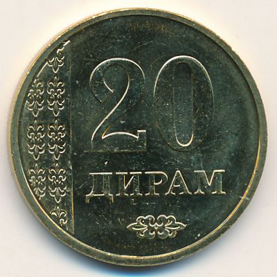 Tajikistan, 20 drams, 2017–2018